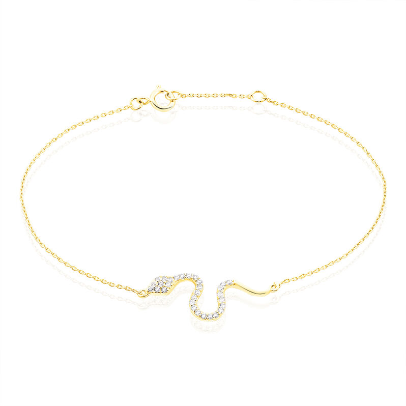 Bracelet Or Jaune Alvina Serpent - Spannringe Damen | OROVIVO