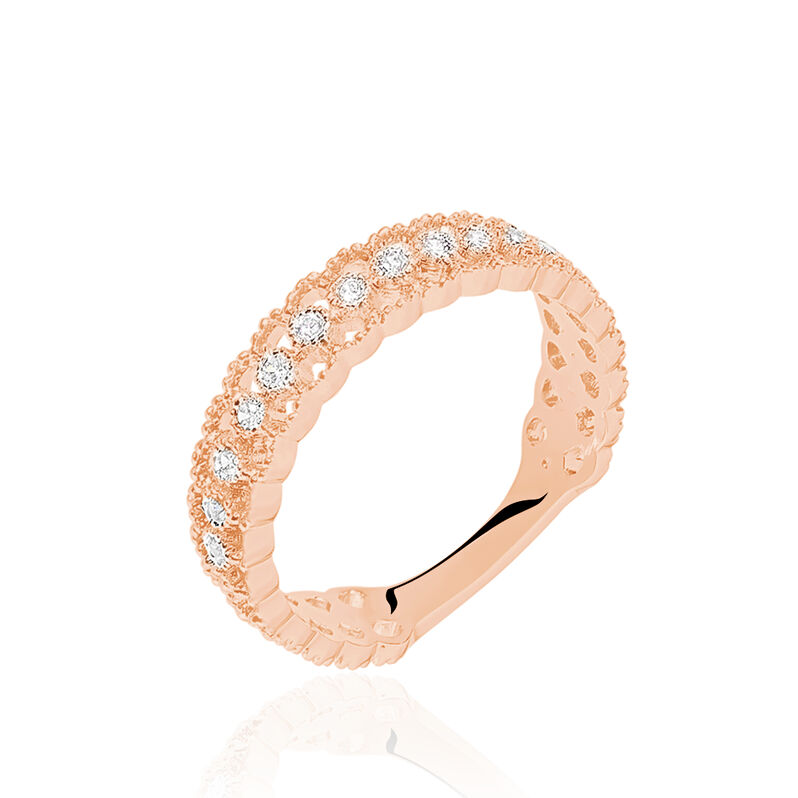 Bague Plaque Or Rose Dalia - Spannringe Damen | OROVIVO