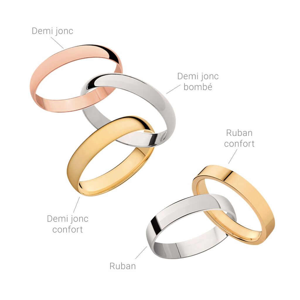 Alliance Caroline Sablee Demi Jonc Classique Or Bicolore - Spannringe Damen | OROVIVO