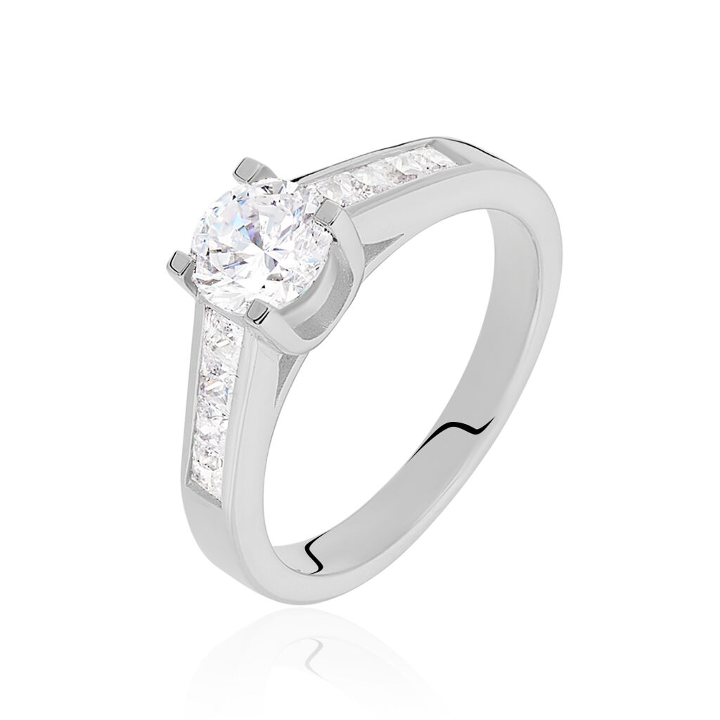 Damen Ring Silber 925 Zirkonia Wei&szlig; 1,17 ct B 3 mm