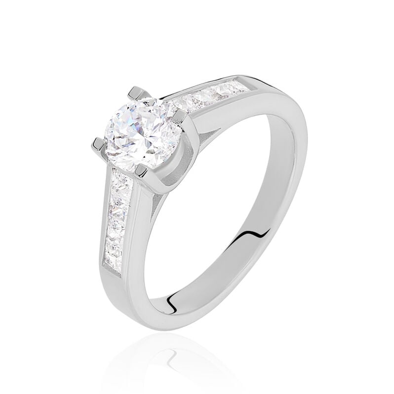 Damen Ring Silber 925 Zirkonia Wei&szlig; 1,17 ct B 3 mm - Verlobungsringe Damen | OROVIVO