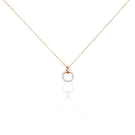 Damen Collier Rosegold 375 Diamant 0,14ct Kreis Bibi 45cm - Halsketten Damen | OROVIVO