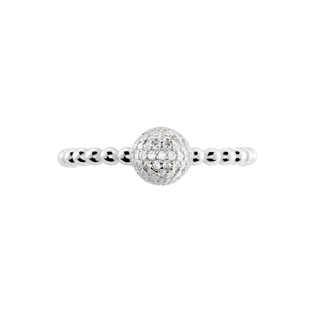 CHANDLER Damen Ring Silber 925 Zirkonia Wei&szlig; 0,09 ct Halbkugel