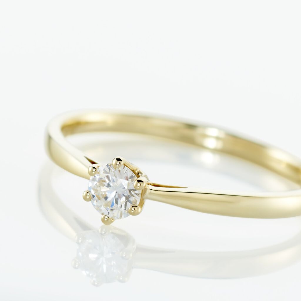 Damen Ring Gold 750 Diamant 0,26ct Monopoli  - Verlobungsringe Damen | OROVIVO