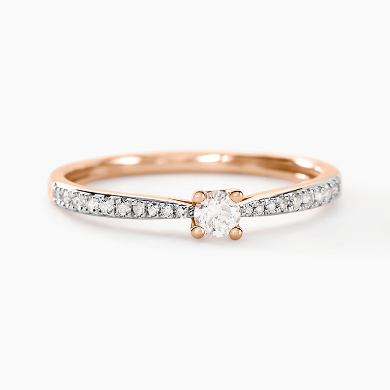 Solitaire Or Rose Laetitia Diamant - Spannringe Damen | OROVIVO