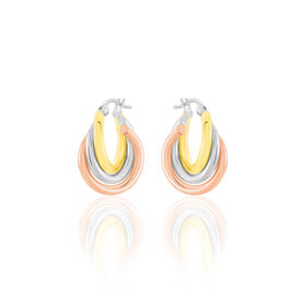 Damen Creolen Gold 375 Tricolor  - Creolen Damen | OROVIVO