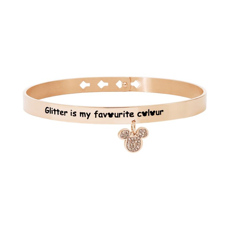 Bangle Lady Message Acciaio Rosato Disney e Cristalli - Spannringe Damen | OROVIVO