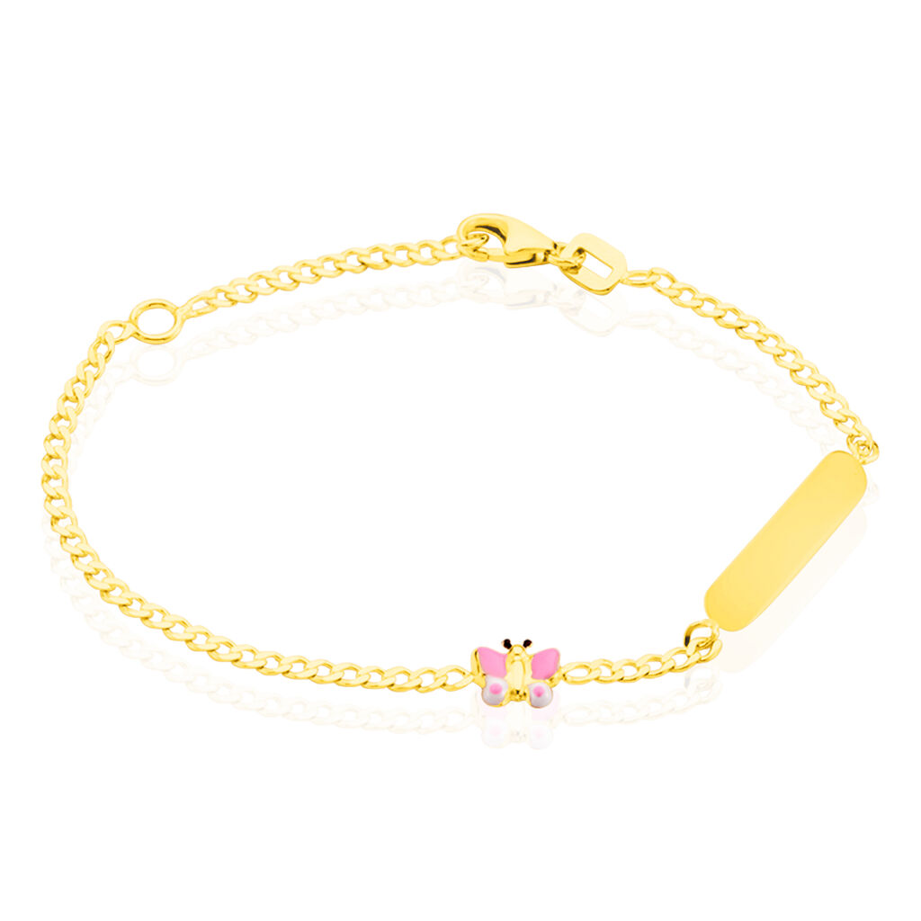 PANZER ID Kinder ID Armband Gold 375 (9 Karat) Schmetterling, ID Armband ohne Stein