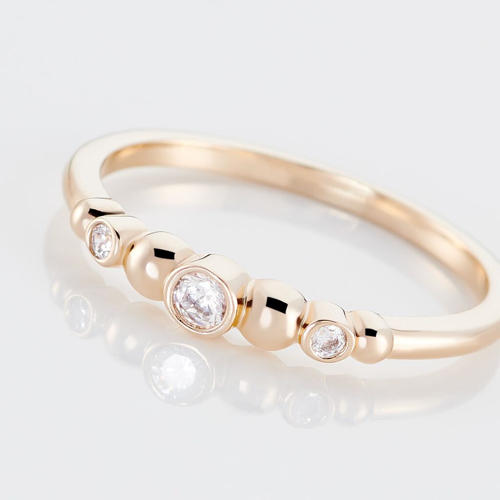 MALEAH Damen Ring Vergoldet Zirkonia Wei&szlig;