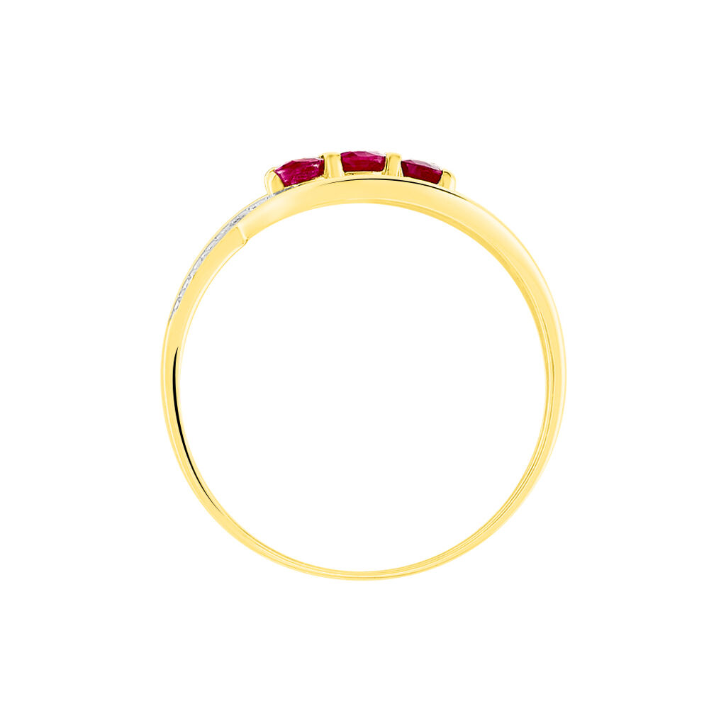 TRILOGIE PRECIEUSE Damen Ring Gold Bicolor 375 (9 Karat) Rubin Rot 0,48 ct Oval