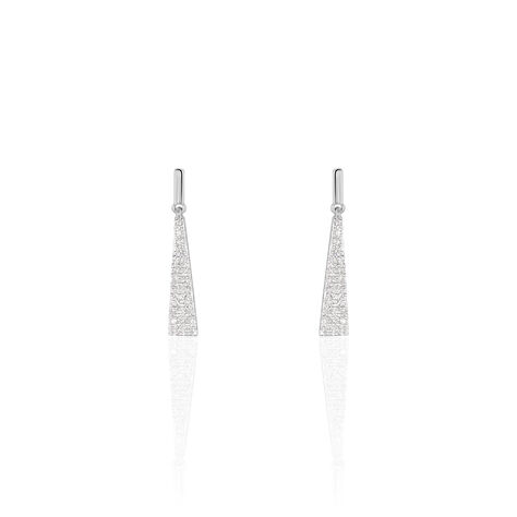 Damen Ohrringe Lang Weißgold 375 Diamant 0,11ct Barren Dreieck Mona  - Ohrringe mit Stein Damen | OROVIVO