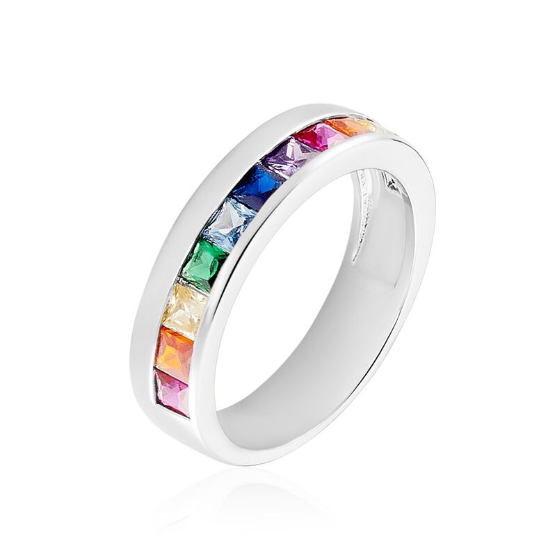 Damen Ring Silber Silber 925 Spinell Rot 0,42ct Barren Tru 5,00mm  - Ringe mit Stein Damen | OROVIVO