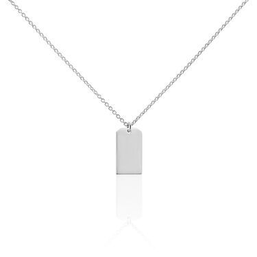 ODILE GRAVURPLATTE Unisex Collier Silber 925 Rechteckig