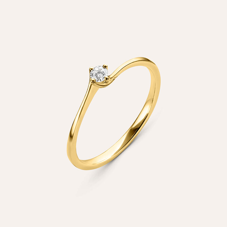 Anello Solitario Valentino Firmamenti Oro Giallo Diamante - Spannringe Damen | OROVIVO