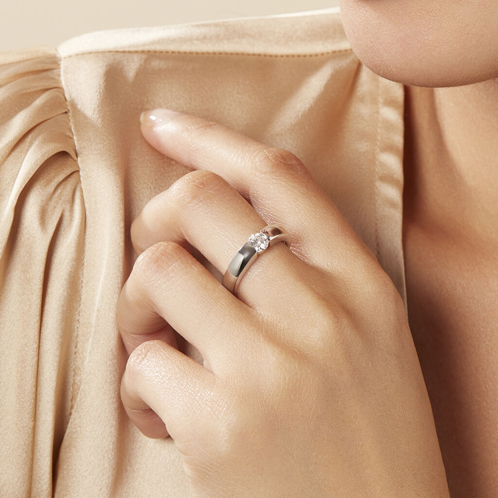 Damen Ring Weißgold 750 synthetischer Diamant 0,41ct Orchestra  - Verlobungsringe Damen | OROVIVO