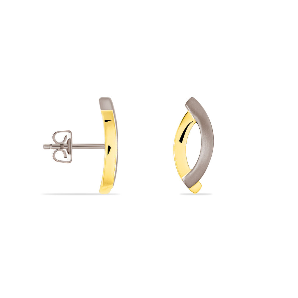 SINTIA Damen Ohrstecker Titan Bicolor Mandel