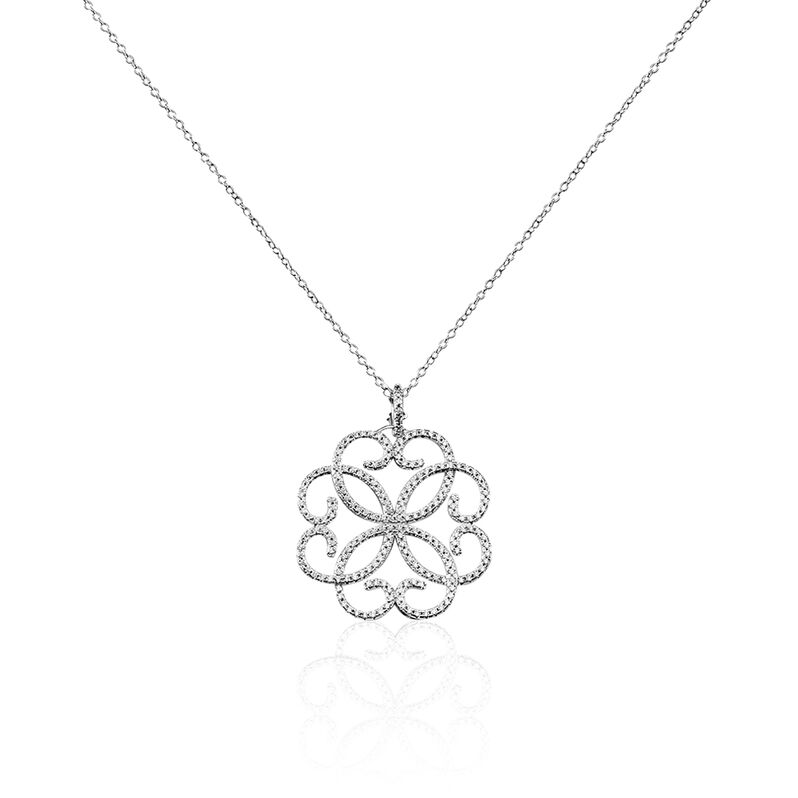 Collier Argent Rhodie Forme Rosace - Spannringe Damen | OROVIVO