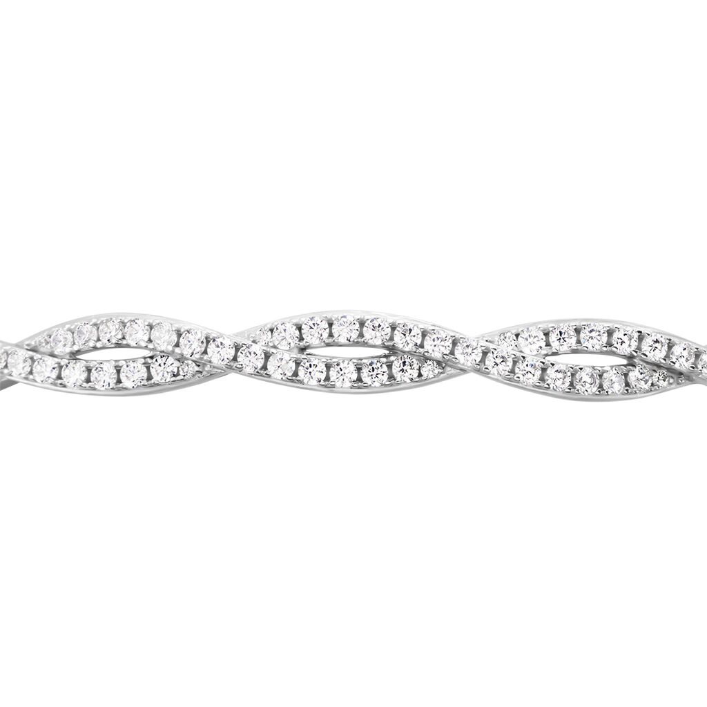 REBECCA Damen Armreif / Armspange Silber 925 Zirkonia Wei&szlig; 3,58 ct