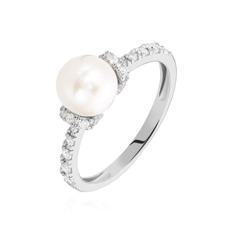 Damenring Silber 925 Zuchtperle Zirkonia - Ringe mit Stein Damen | OROVIVO