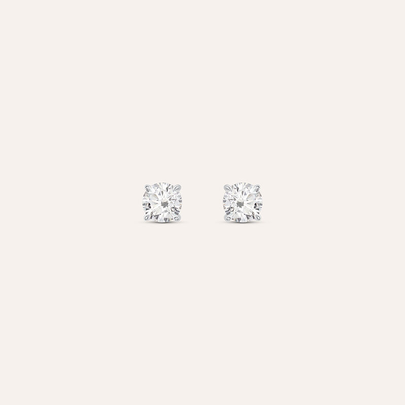 Mono Orecchino Lobo Punto Luce L'homme Or Oro Bianco Cubic Zirconia - Spannringe Herren | OROVIVO