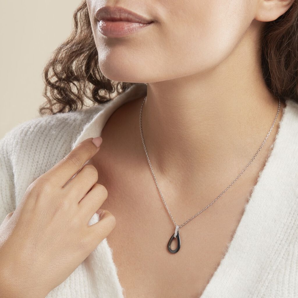 Collier Argent Et Céramique - Spannringe Damen | OROVIVO