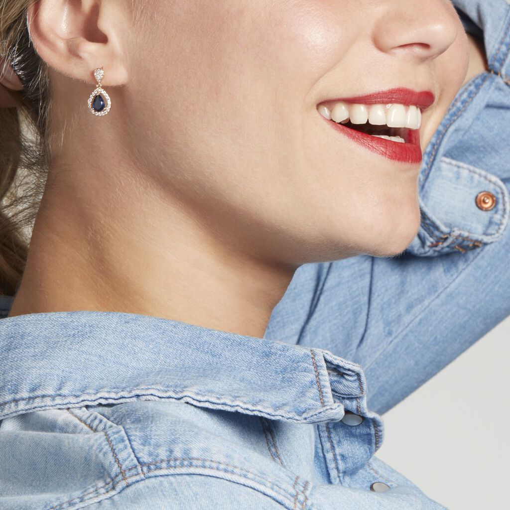 Damen Ohrstecker Lang Vergoldet Zirkonia  - Spannringe Damen | OROVIVO