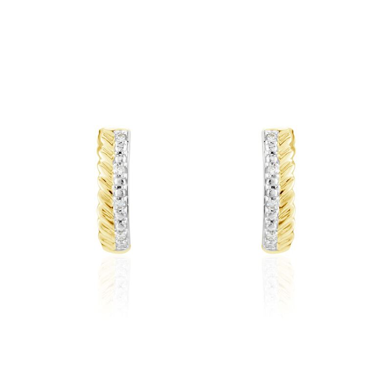 Demi Créoles Or Jaune Adah Diamants - Spannringe Damen | OROVIVO