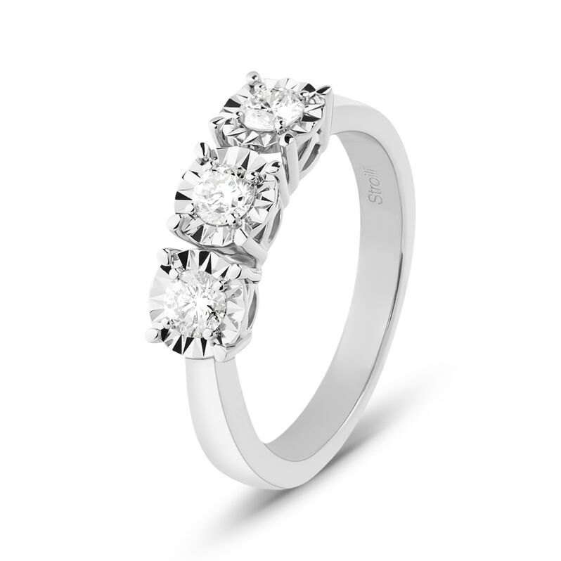 Anello Trilogy Diamotion Oro Bianco Diamante - Spannringe Damen | OROVIVO