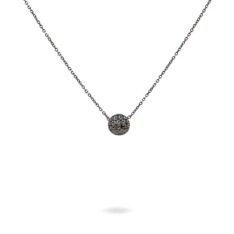 Damen Collier Weißgold 375 Diamant Schwarz Kreis Teani 0,46mm - Halsketten Damen | OROVIVO