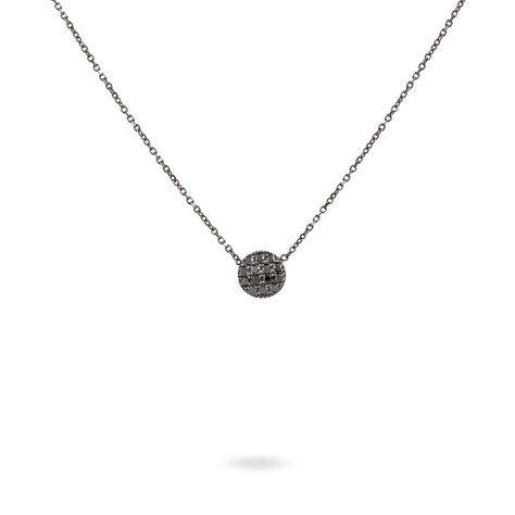 Damen Collier Weißgold 375 Diamant Schwarz Kreis Teani 0,46mm - Halsketten Damen | OROVIVO
