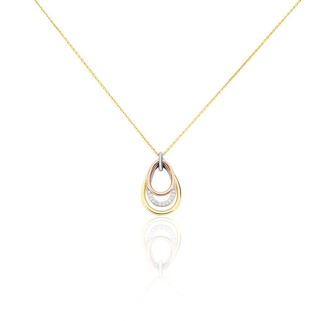 Damen Halskette Gold 375 Tricolor Zirkonia - Halsketten Damen | OROVIVO