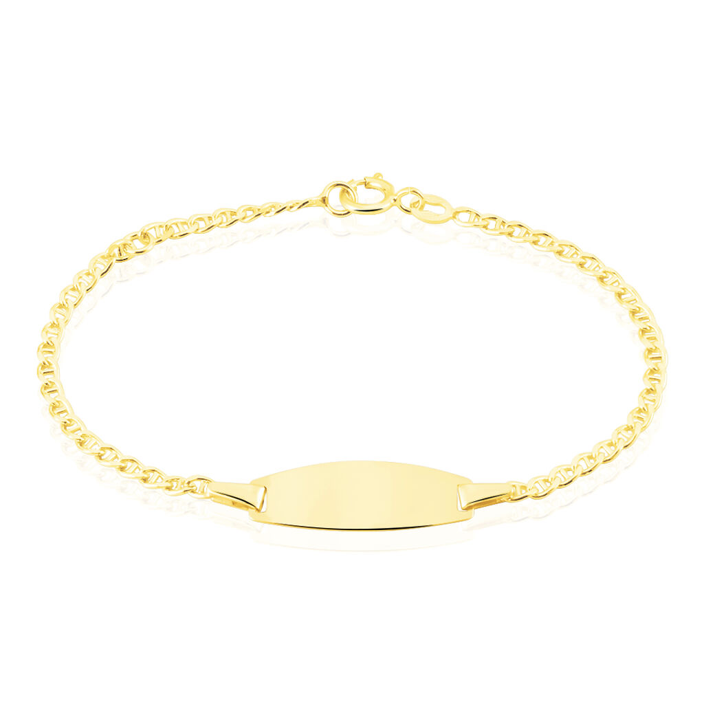Bracelet Identité Fanelia Maille Marine Or Jaune - Spannringe Kinder | OROVIVO
