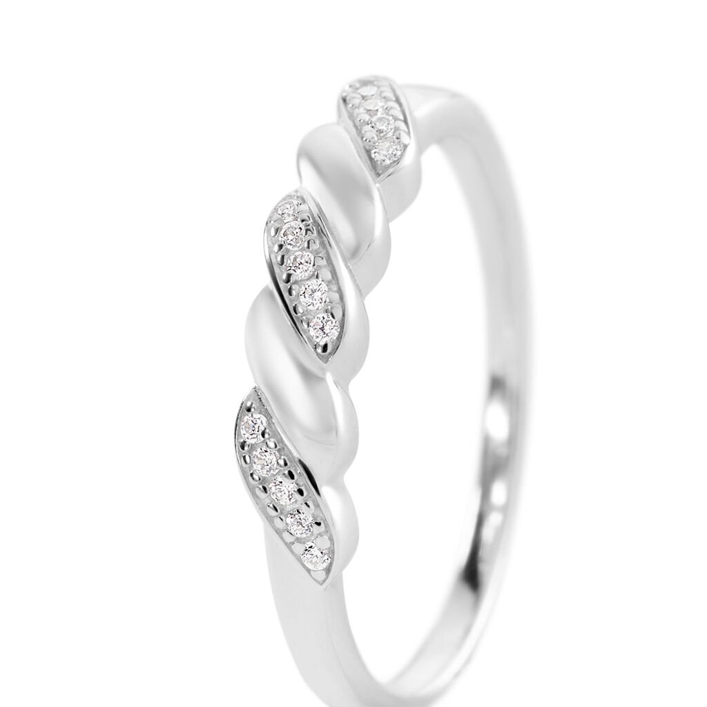 THALYA Damen Ring Silber 925 Zirkonia Wei&szlig; 0,03 ct