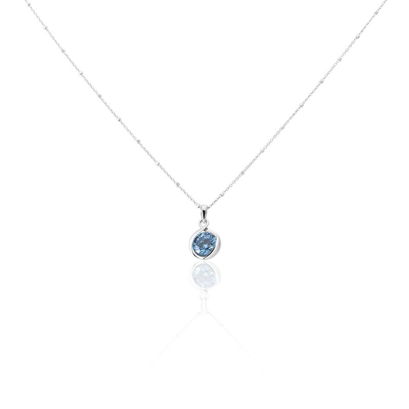 SINEWA Damen Collier Silber Silber 925 Zirkonia Blau 3,06 ct Spirale - Halsketten Damen | OROVIVO