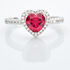MARGOT Damen Ring Silber 925 Synthetischer Stein Rot 0,99 ct Herz