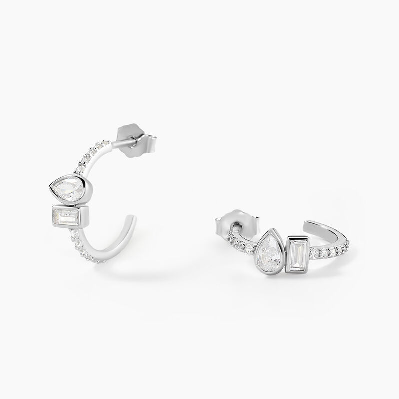 Créoles Dua Argent Weiss Oxyde De Zirconium - Spannringe Damen | OROVIVO