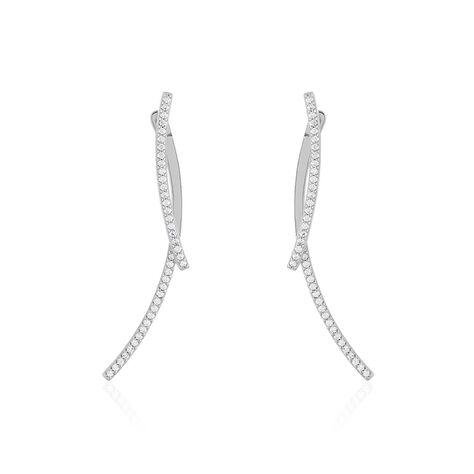 Damen Ohrringe Lang Silber 925 Zirkonia  - Ohrringe mit Stein Damen | OROVIVO