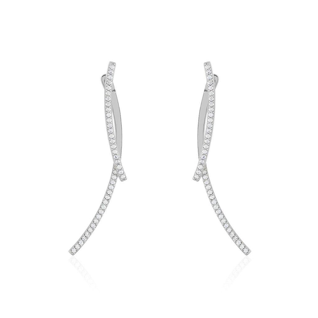 Damen Ohrringe Lang Silber 925 Zirkonia  - Ohrringe mit Stein Damen | OROVIVO