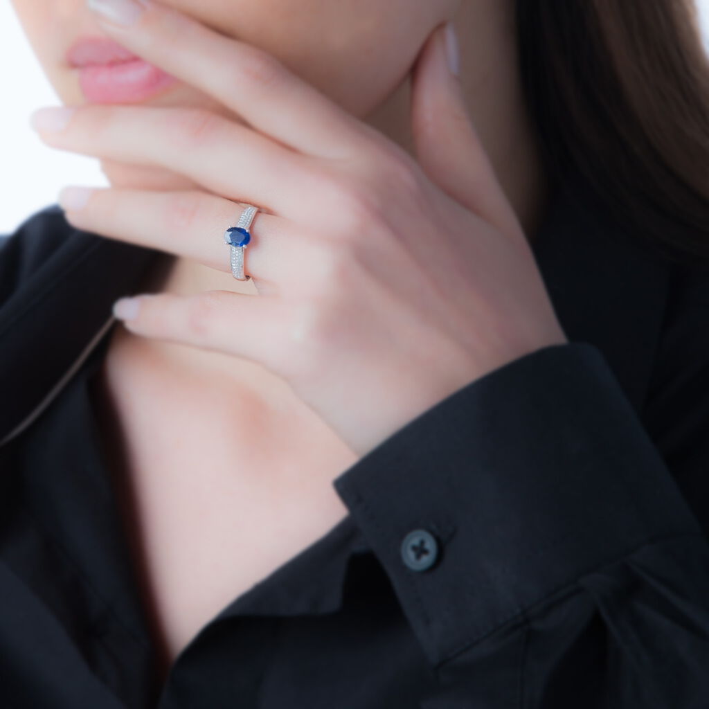 Bague Crista Or Blanc Saphir Et Diamant - Spannringe Damen | OROVIVO