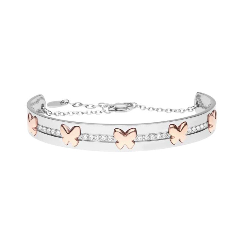 Bangle Endless Acciaio Farfalla e Cristalli - Spannringe  | OROVIVO