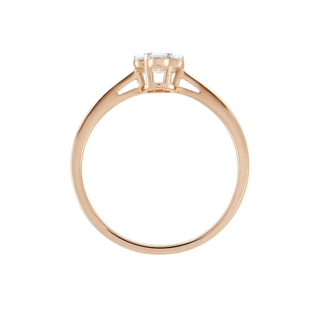 Damenring Roségold 375 Diamanten 0,21ct Entourage Merula - Ringe mit Edelsteinen Damen | OROVIVO