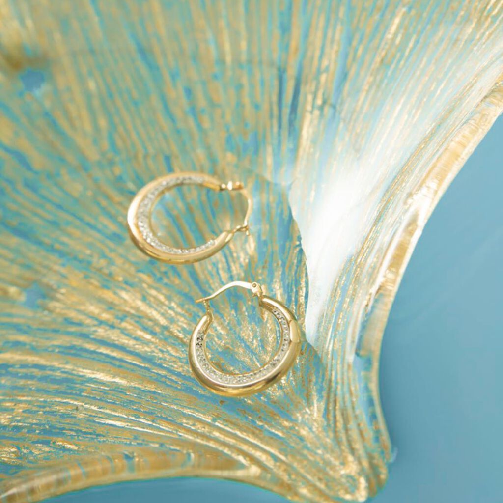 HANNELORE 8 Damen Creolen Gold 375 (9 Karat) B 0,98 mm