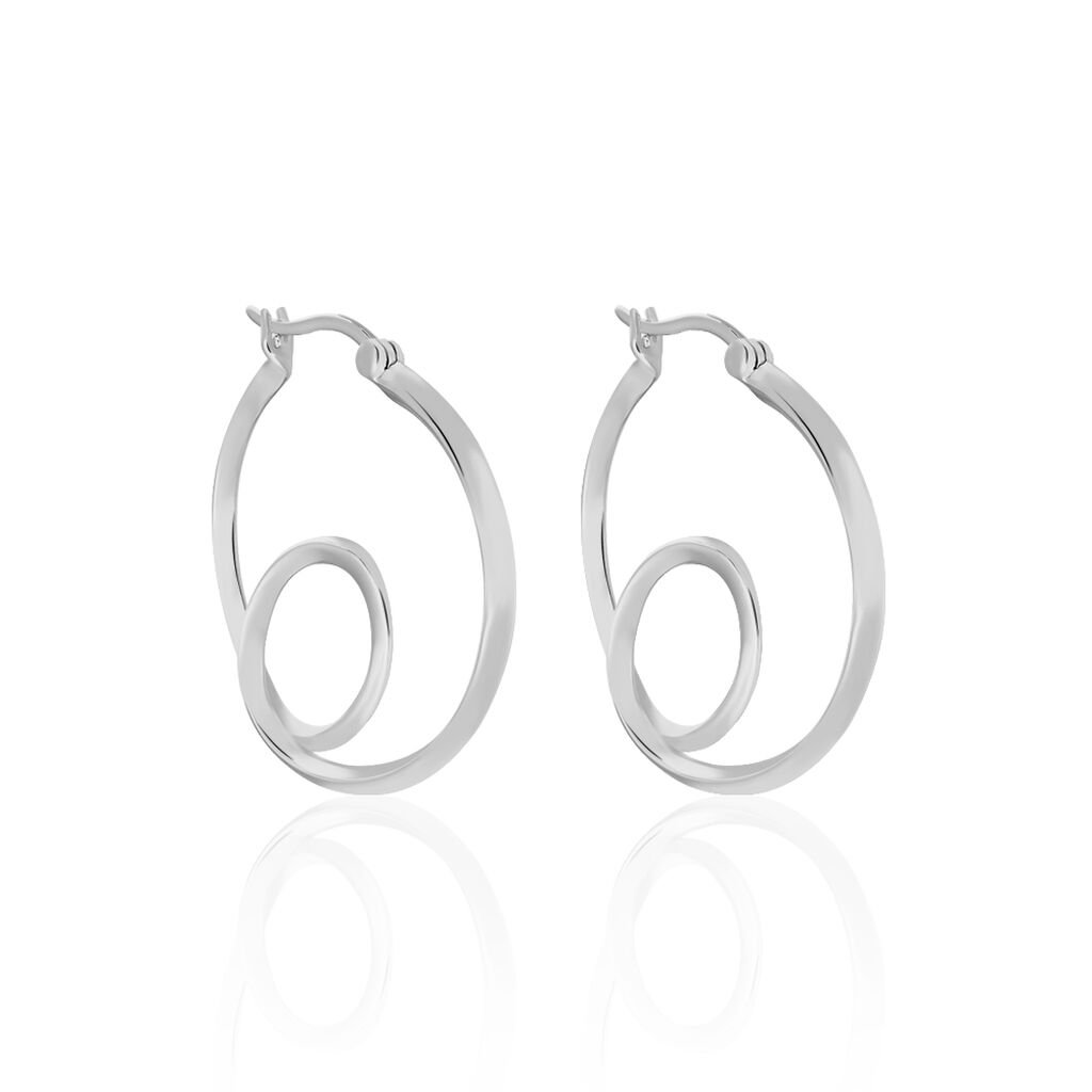 🦚 Damen Creolen Silber 925, Creolen ohne Stein