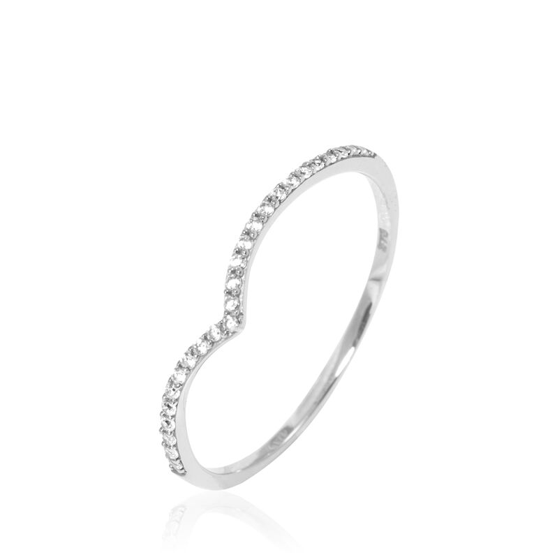 Bague Dounia Or Blanc Oxyde De Zirconium - Spannringe Damen | OROVIVO
