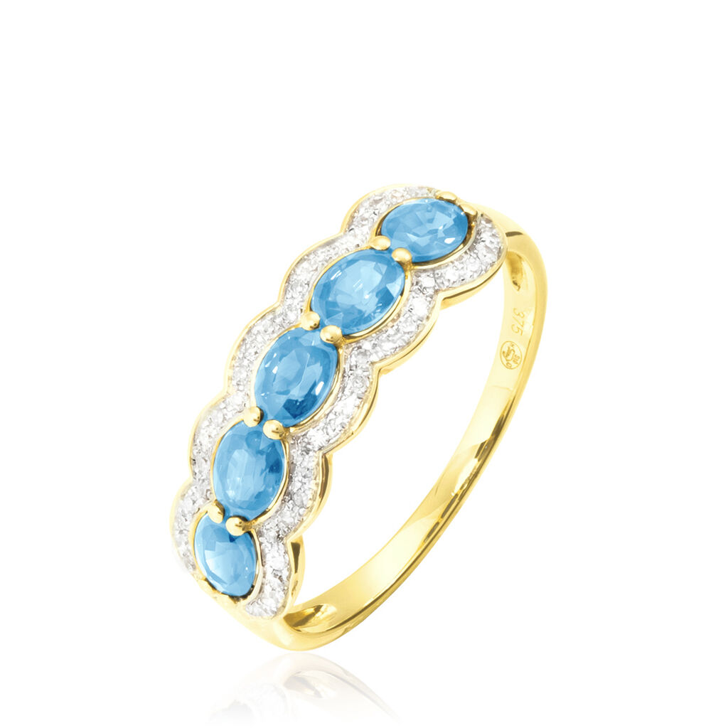 Bague Margaux Or Jaune Topaze Et Diamant - Spannringe Damen | OROVIVO