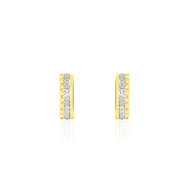 Boucles D'oreilles Or Jaune Marcianne Puces Triple Rang - Spannringe Damen | OROVIVO