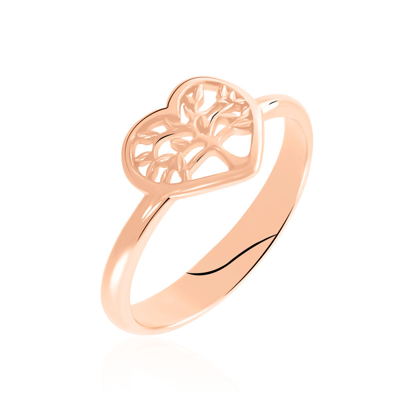 Bague Argent Dore Rose Arbre De Vie Cœur - Spannringe Damen | OROVIVO