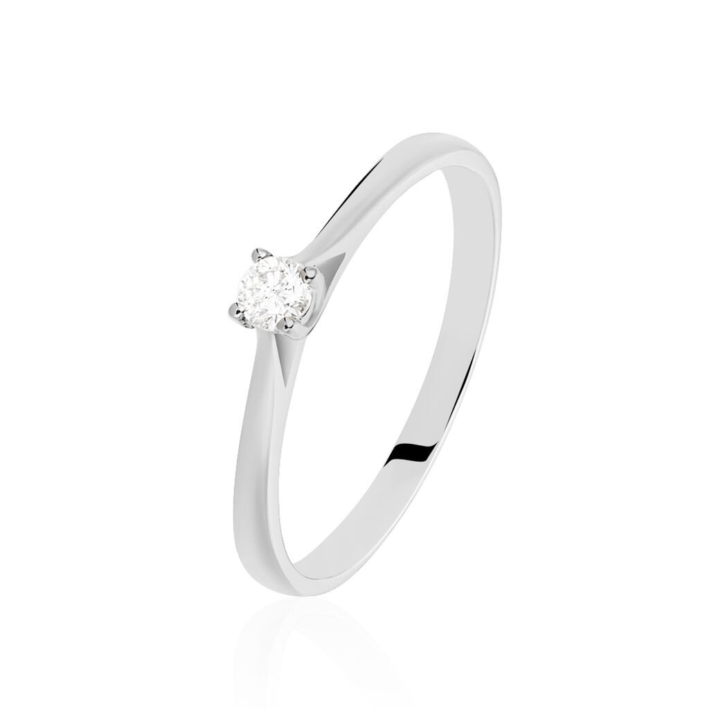 Bague Solitaire Victoria Or Blanc Diamant - Spannringe Damen | OROVIVO