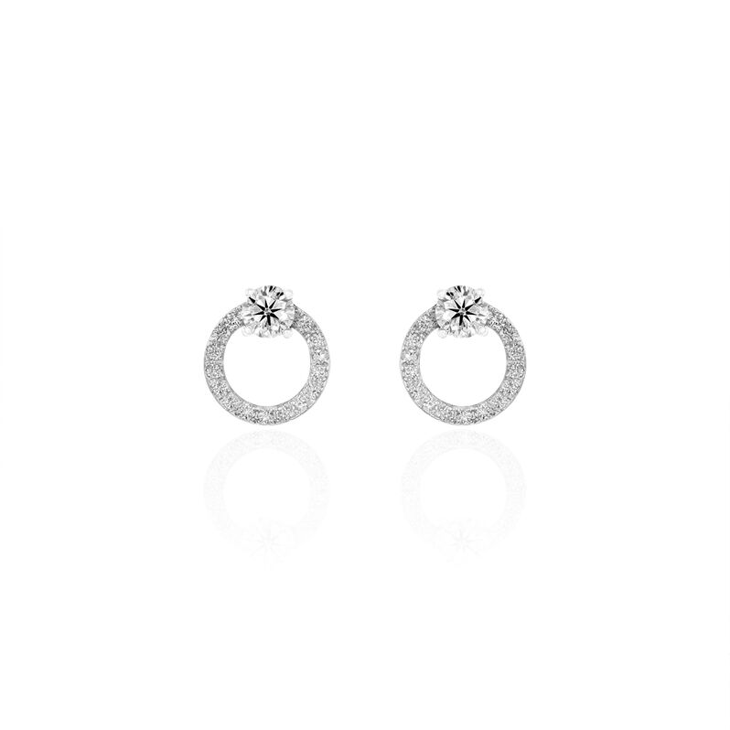 Boucles D'oreilles Or Weiss Lucyna Cercle - Spannringe Damen | OROVIVO