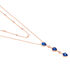 STANIMIRA Damen Collier Silber rosevergoldet 925 Zirkonia Blau Raute